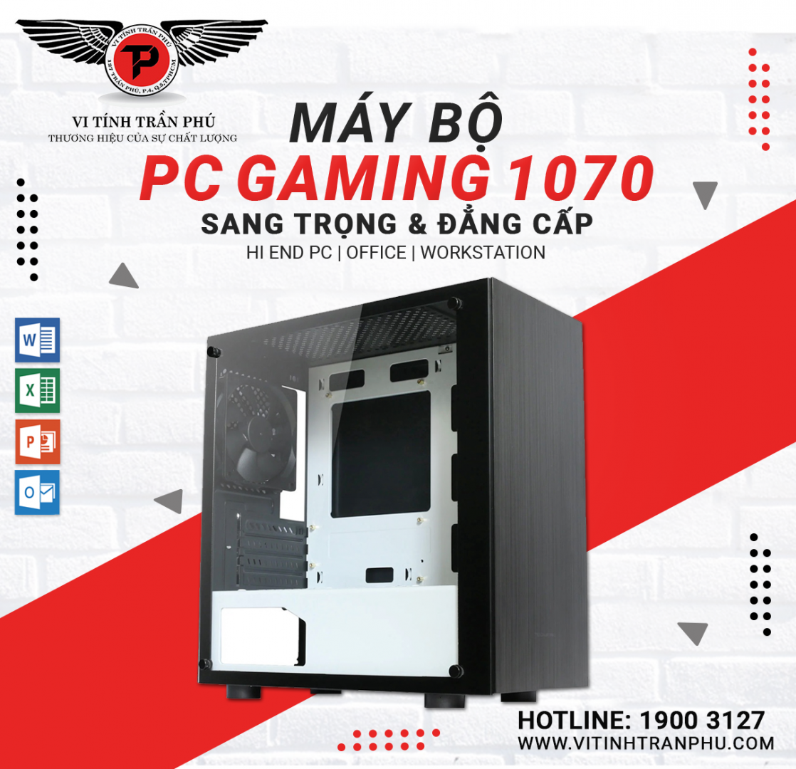 MÁY BỘ PC GAMING 1070: I7 10700F/MAINZ490/16G/SSD256G/RTX3060 12G/750W