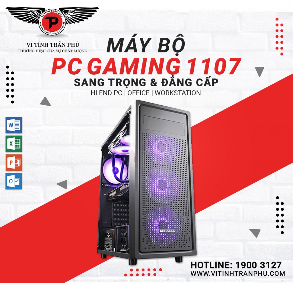 MÁY BỘ PC GAMING 1107: I7 10700F/Z490/DDR4 8GB/SSD128GB/GTX1650 4G/650W