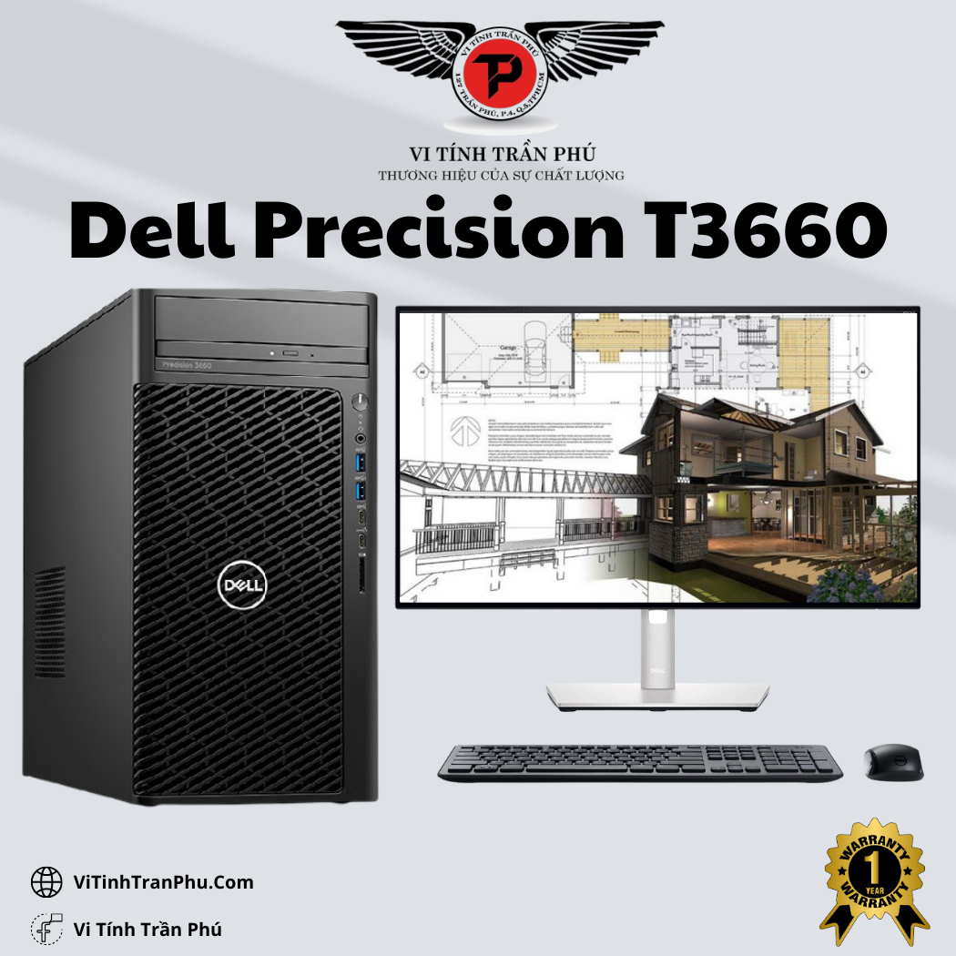 Máy Trạm Dell Precision 3660 Tower i9-13900 2.0GHz/ DDR5 16GB/ 256GB SSD + 1TB Sata/ Nvidia T400 4GB/ PSD 300W