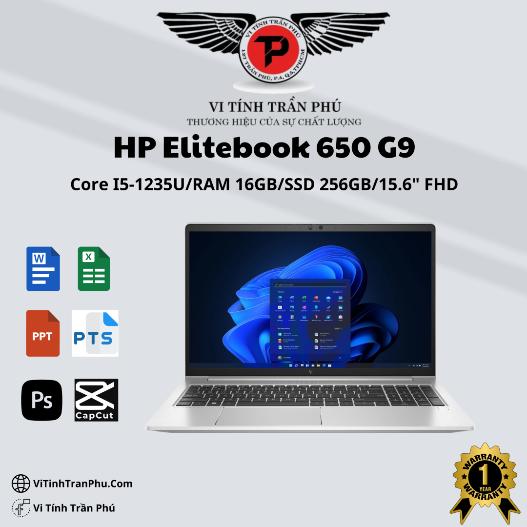 HP Elitebook 650 G9 i5-1235U | Ram 16GB | SSD 256GB | Màn 15.6 inch FHD