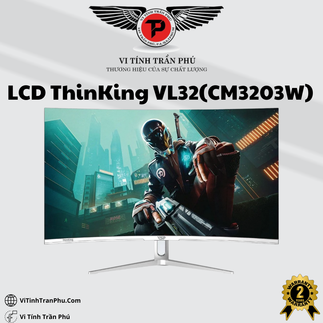 Màn hình LCD 32 inch VSP VL32 (CM3203W) FHD 75Hz LED 5Ms Cong - Trắng