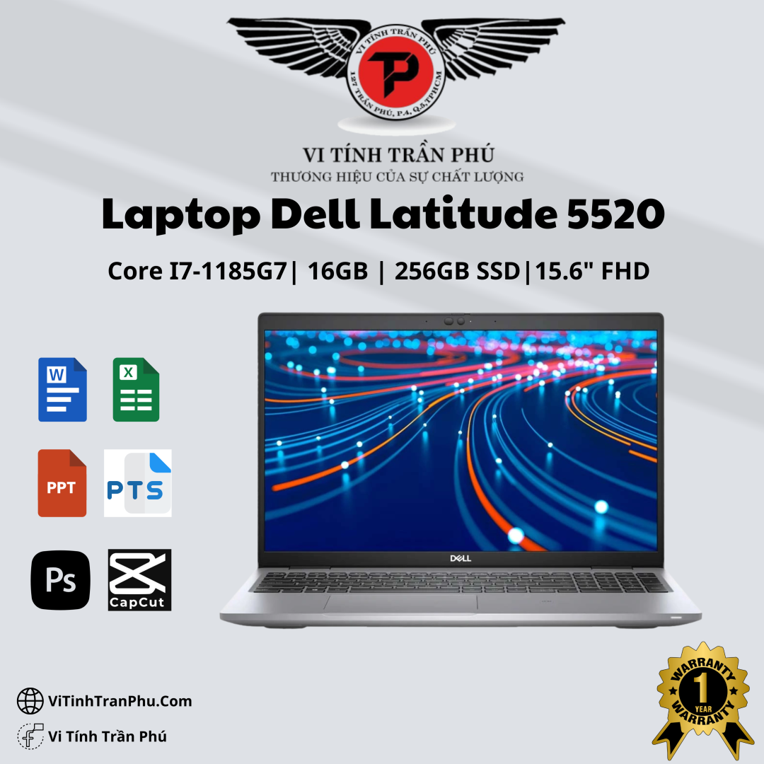 Laptop Dell Latitude 5520 (i7 1185G7/ 16GB/ Nvme 256GB/ 15.6