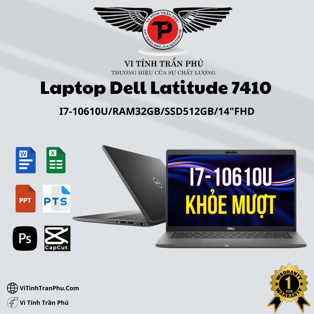 Laptop Dell Latitude 7410 - Intel Core i7-10610U | 32GB | Nvme 512GB - 14 inch Full HD 