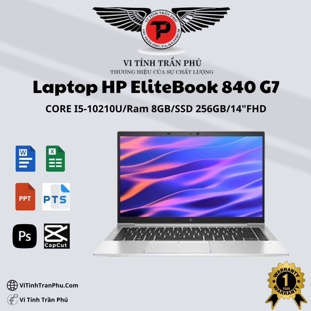 Laptop HP Elitbook 840G7 - I5 10210U /Ram 8GB /SSD 256GB/ 14FHD