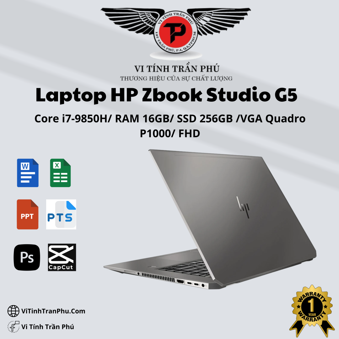 HP Zbook Studio G5 Core i7-9850H/ RAM 16GB/ SSD 256GB /VGA Quadro P1000/ 15.6