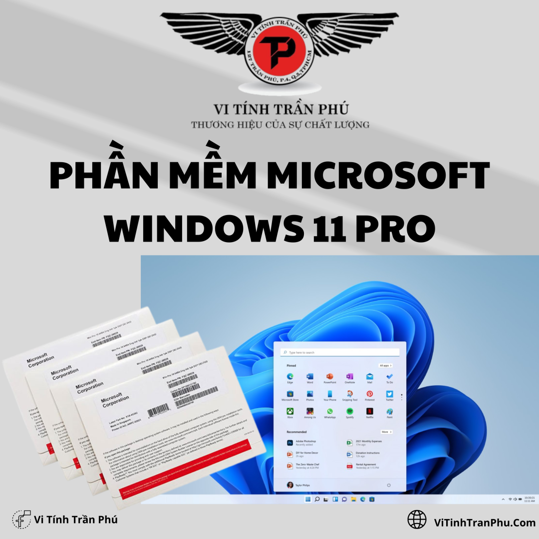 Phần Mềm Microsoft Windows 11 Pro 64bit English Intl 1PK DSP OEI DVD