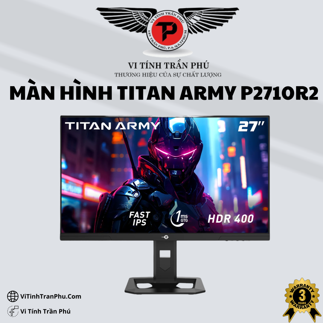 MÀN HÌNH TITAN ARMY P2710R2 27 inch, 2K, 200 Hz, 1ms, PHẲNG