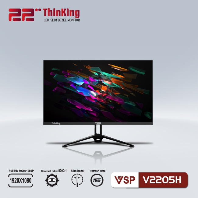 Màn hình LED ThinkVision 22inch V2205S FullHD 75Hz New 100% FullBox