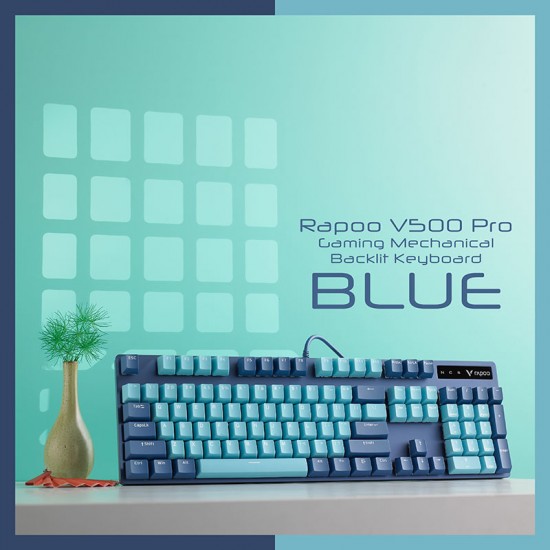 Bàn Phím Cơ Gaming Rapoo V500 Pro (Blue) Led Rainbow Blue Switch