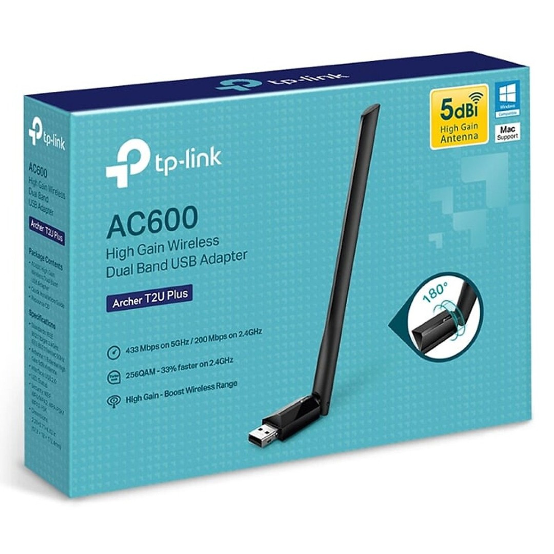 USB Wifi TP-Link T2U Plus Ac600 băng tầng kép