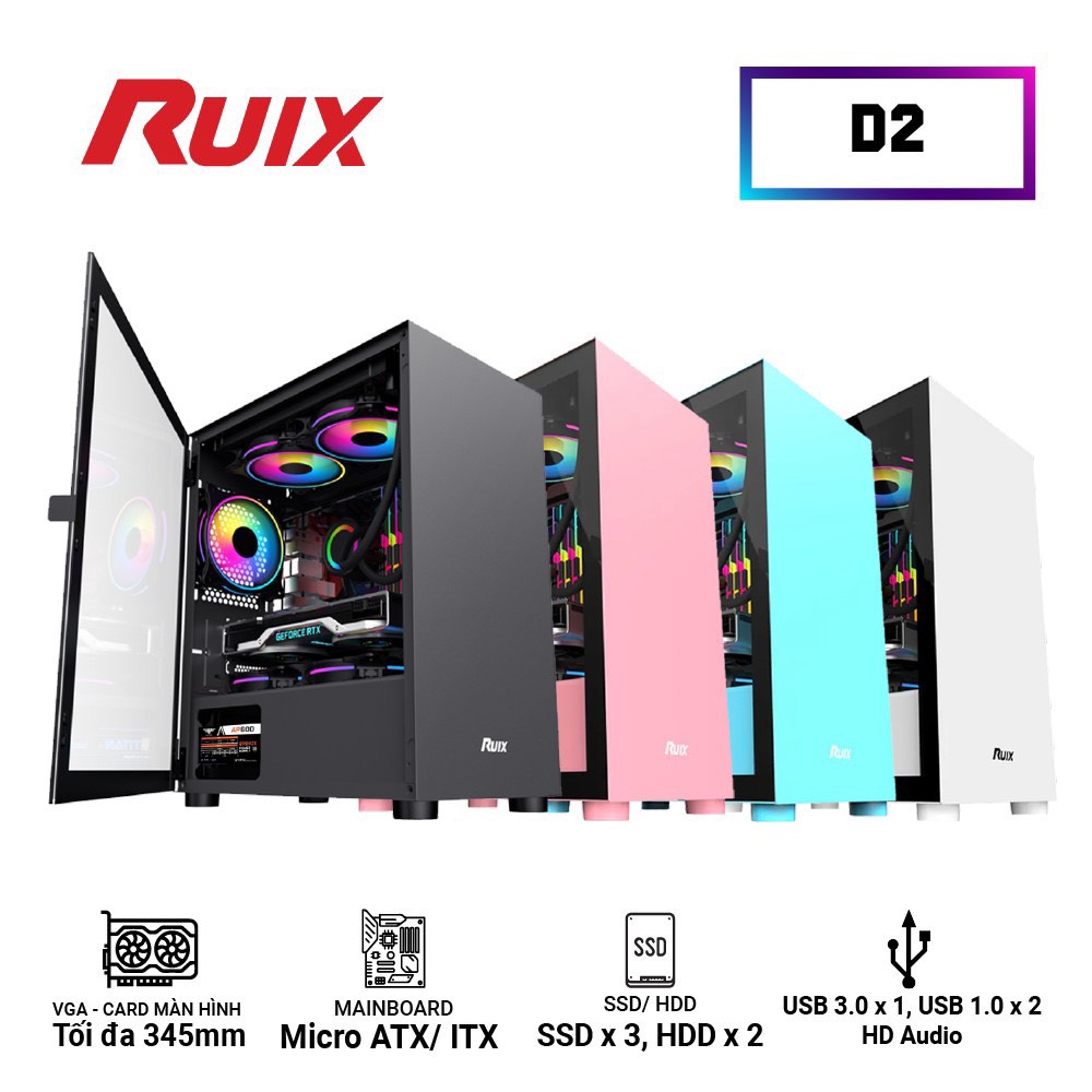 Vỏ Case Ruix D2 - ATX