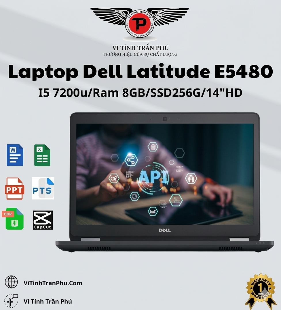 Laptop Dell Latitude E5480 - Core i5 7200U - 14 Inch HD