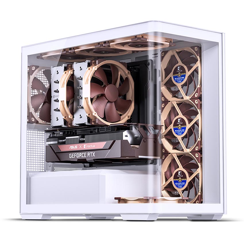 Case Jonsbo D300 - White | Micro ATX, Kính Cong