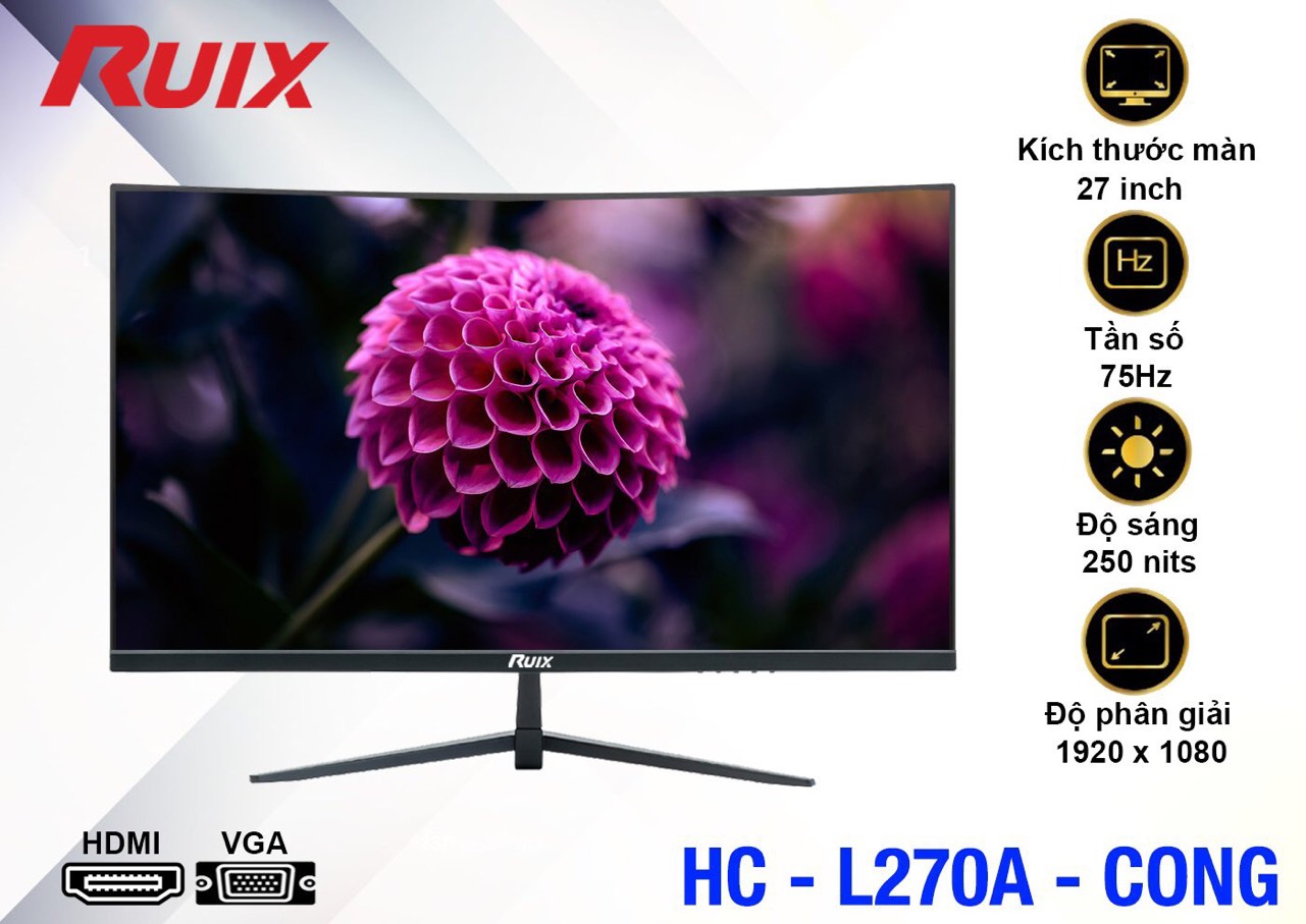 Màn Hình LCD RUIX 27Inch Cong HC-L270A New Chính Hãng