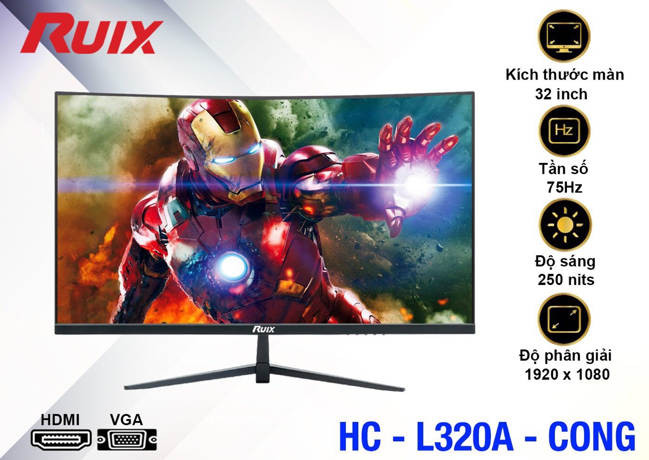 Màn Hình LCD RUIX 32Inch Cong HC-L320A New Chính Hãng